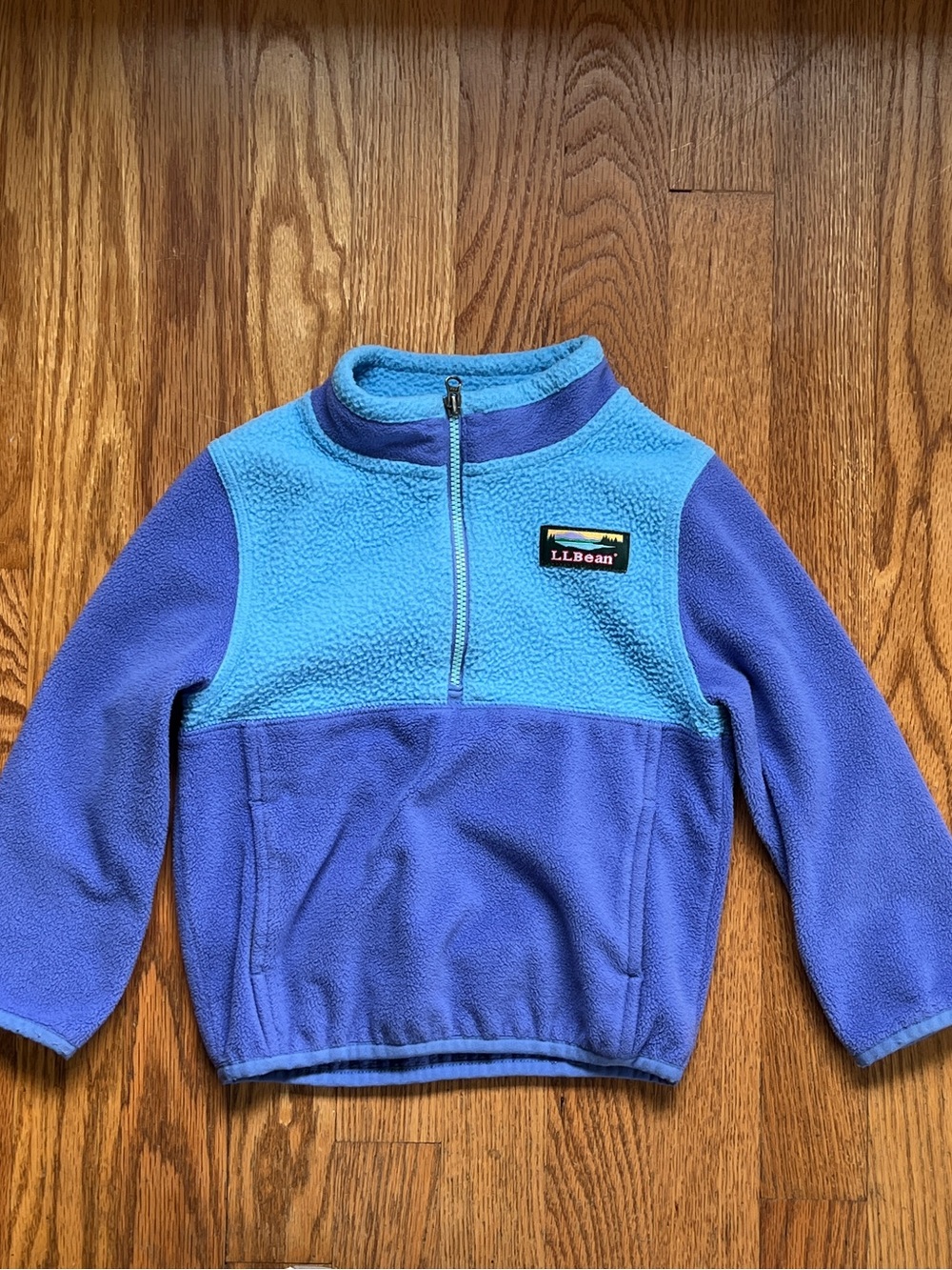 L.L. Bean Toddler Katahdin Microfleece Color Block, Violet/Bluebell